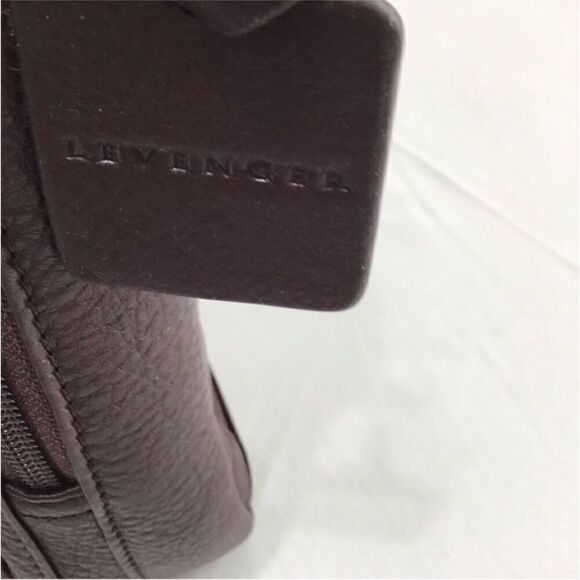 Levenger Brown Laptop Bag Briefcase Adjustable Shoulder Strap - Picture 8 of 12